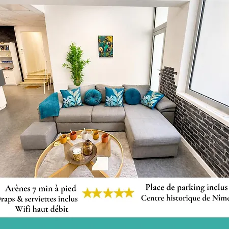 Cosy 5 100m2, Centre Ville, Draps Et Serviettes, Climatise, Parking Gratuit, Tgv, Arenes A Pied 5 Minutes דירה נים